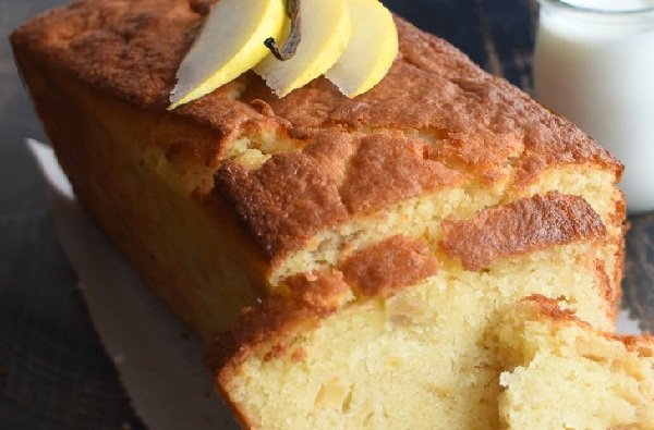 Photo of Organic yogurt cake with vanilla and pear