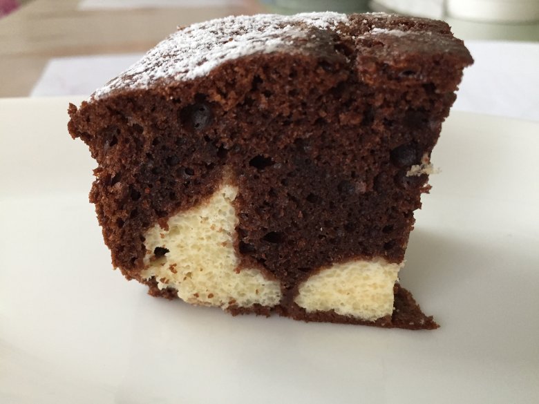 Chocolate cake with cheesecake filling