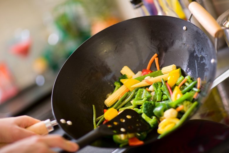 Stir frying is the typical way of cooking with a wok.